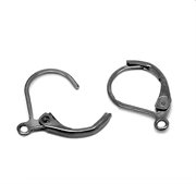 Ørebøjle - brichure.  Gunmetal sort. 16 mm. 1 par